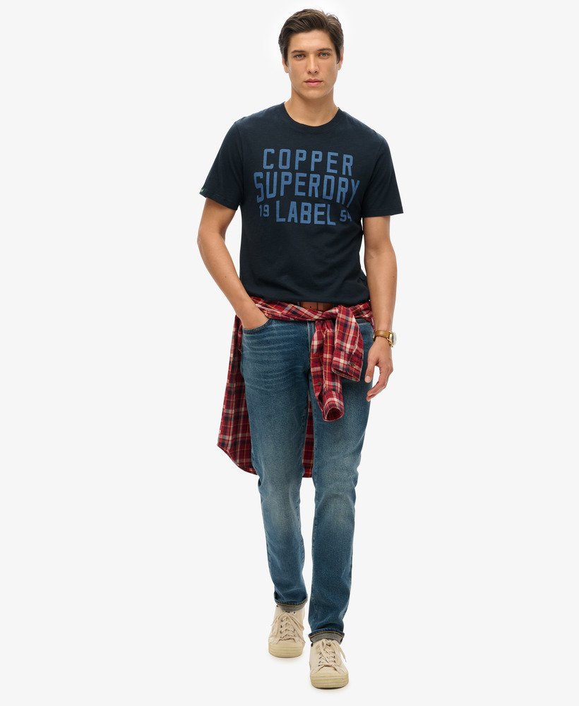 camiseta copper label workwear na cor eclipse navy slub
