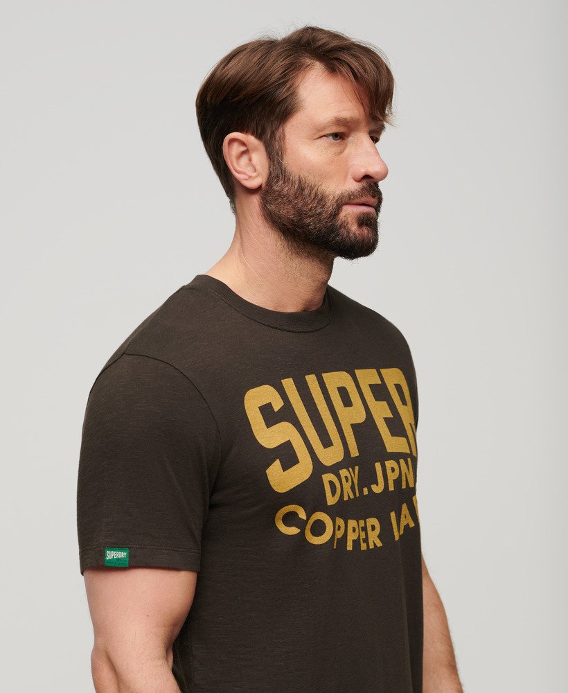 camiseta copper label workwear em tecido vintage black slub