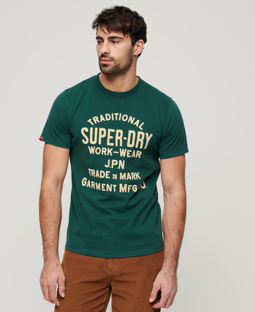 camiseta workwear flock graphic na cor bengreen mesclado