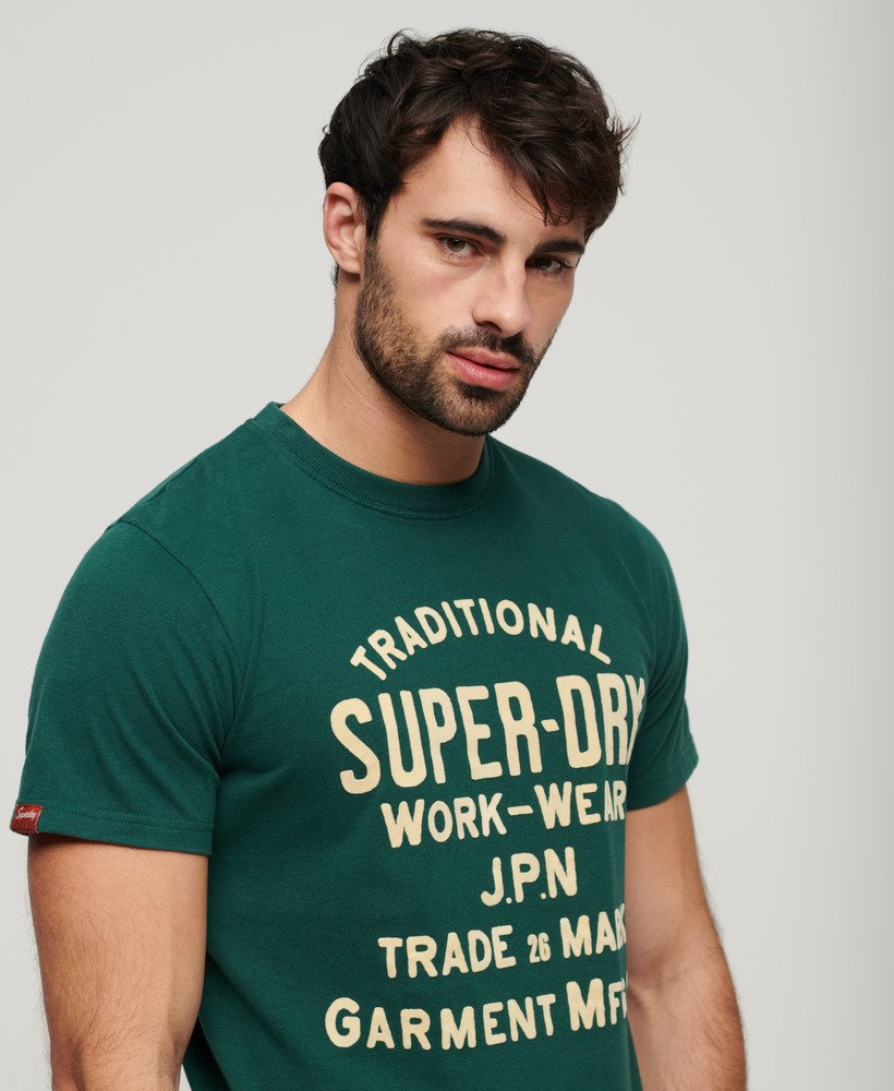 camiseta workwear flock graphic na cor bengreen mesclado