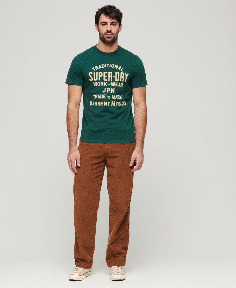 camiseta workwear flock graphic na cor bengreen mesclado