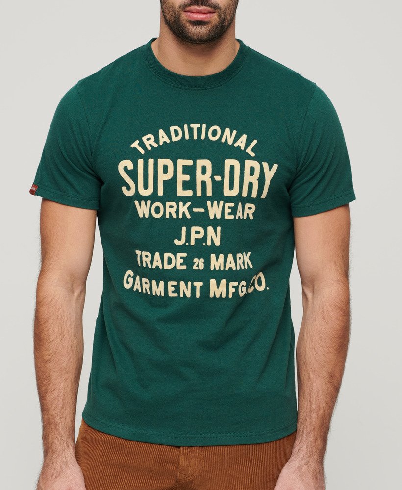 camiseta workwear flock graphic na cor bengreen mesclado