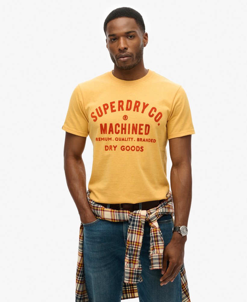 camiseta workwear flock graphic em amarelo âmbar mesclado