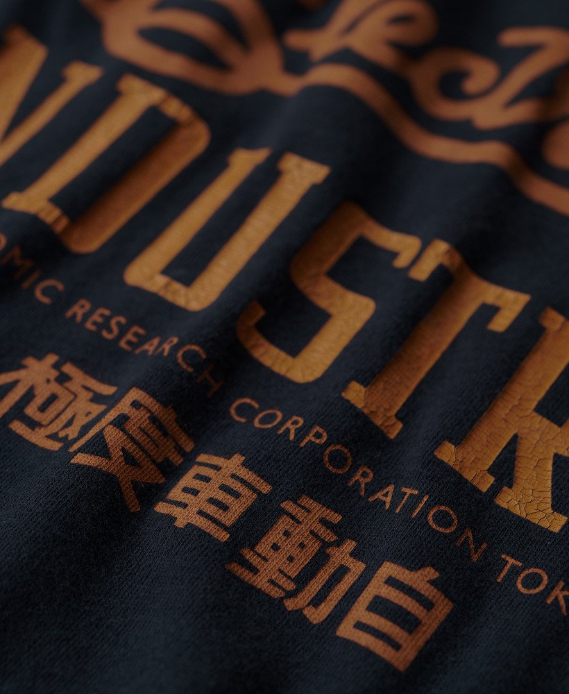 camiseta gráfica ringer workwear na cor eclipse navyathletic grey mescl