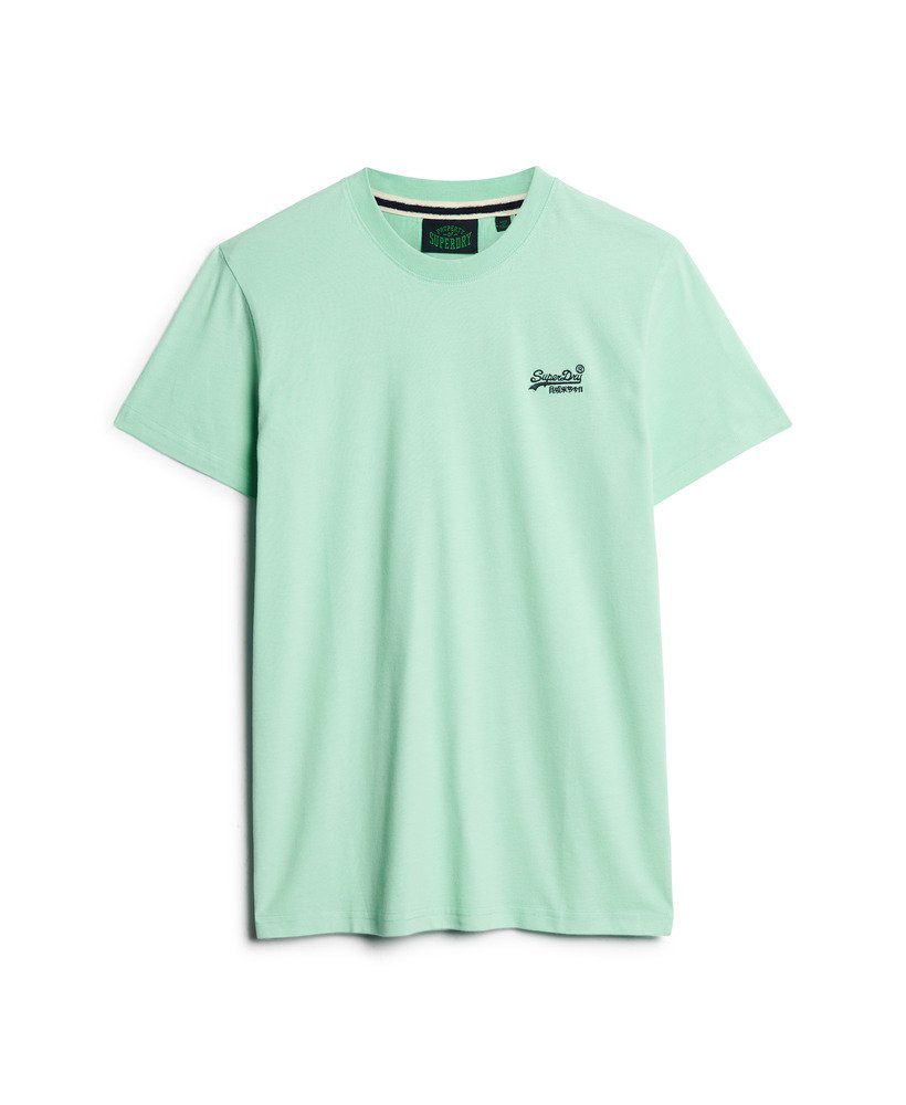 camiseta essential logo em algodão orgânico na cor verde menta claro.