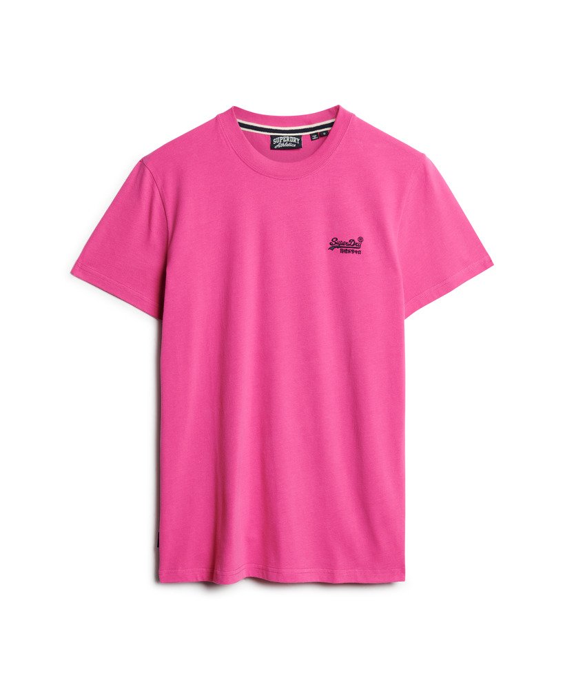 camiseta essential logo em algodão orgânico na cor rosa echo