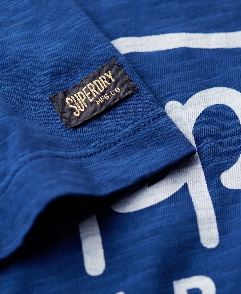 camiseta copper label script em tecido pilot mid blue slub