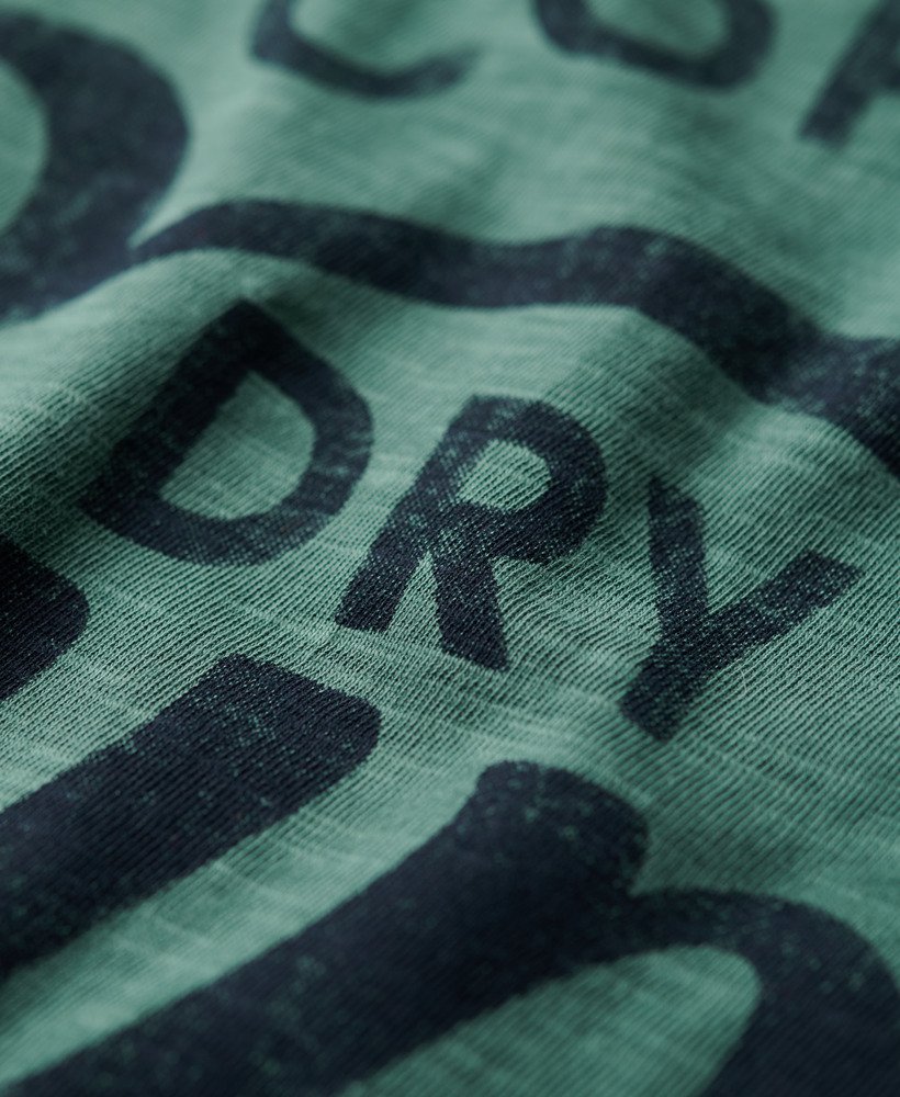 camiseta copper label script em tecido drius green slub
