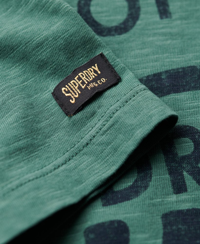 camiseta copper label script em tecido drius green slub