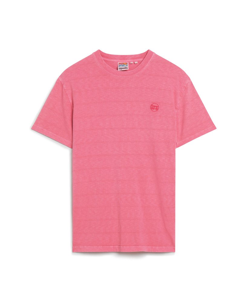 camiseta de algodão orgânico com textura vintage na cor rosa deserto.