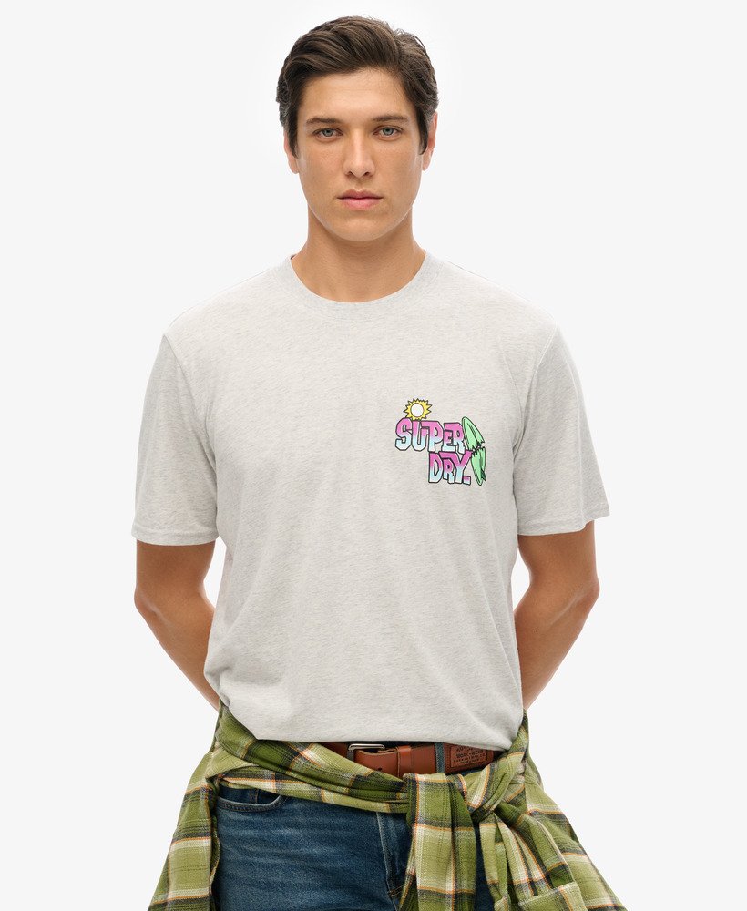 camiseta folgada neon travel na cor cinza mesclado glacier