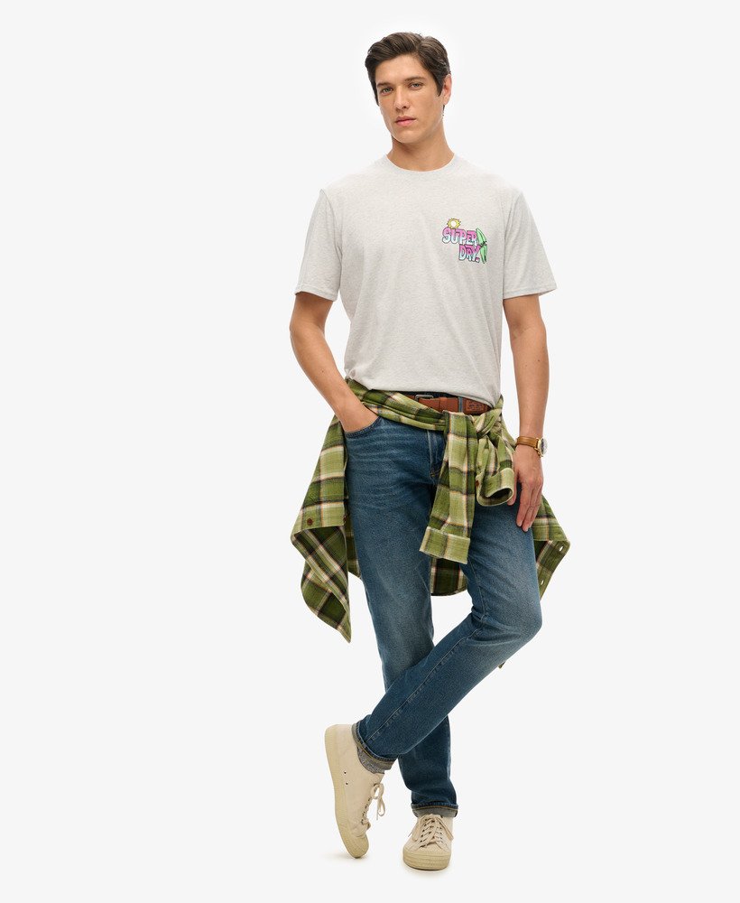 camiseta folgada neon travel na cor cinza mesclado glacier