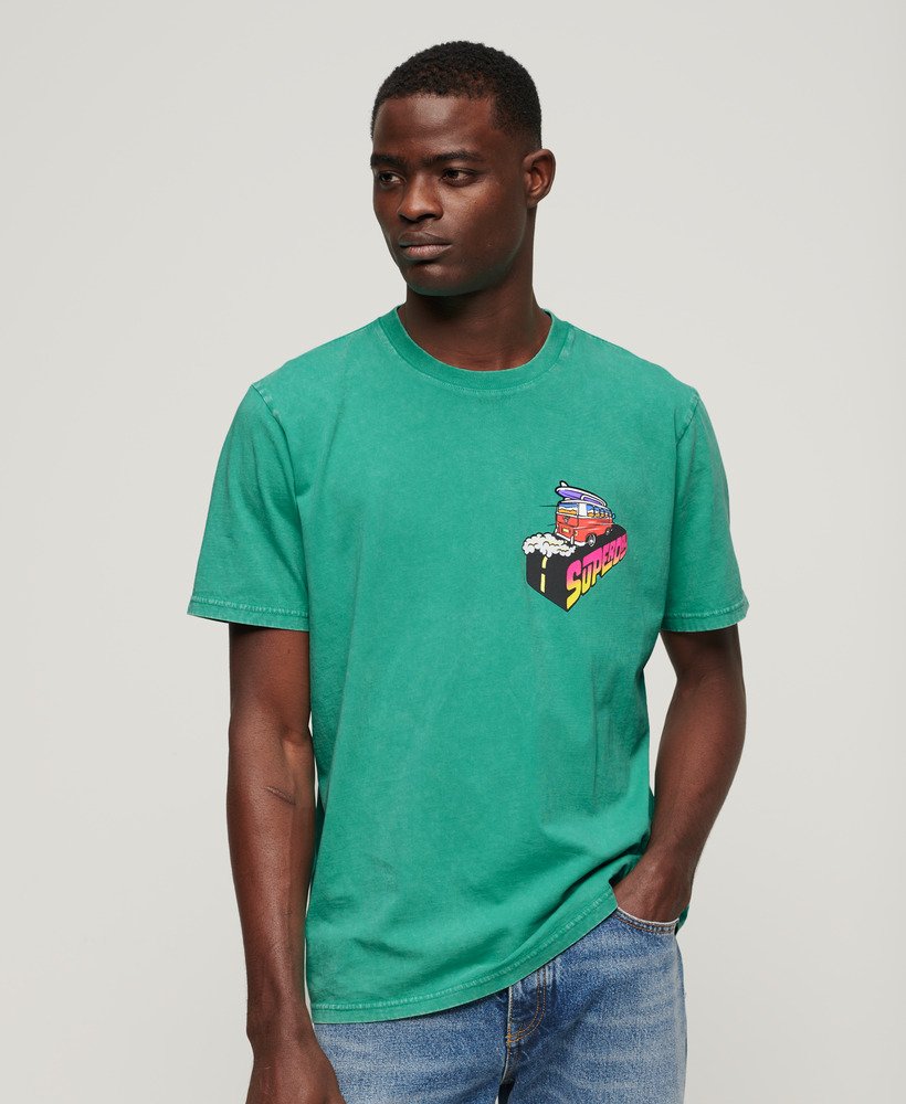 camiseta folgada neon travel na cor verde frio