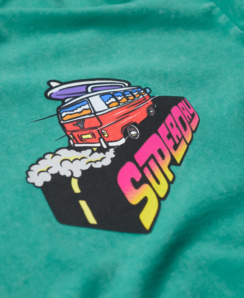 camiseta folgada neon travel na cor verde frio