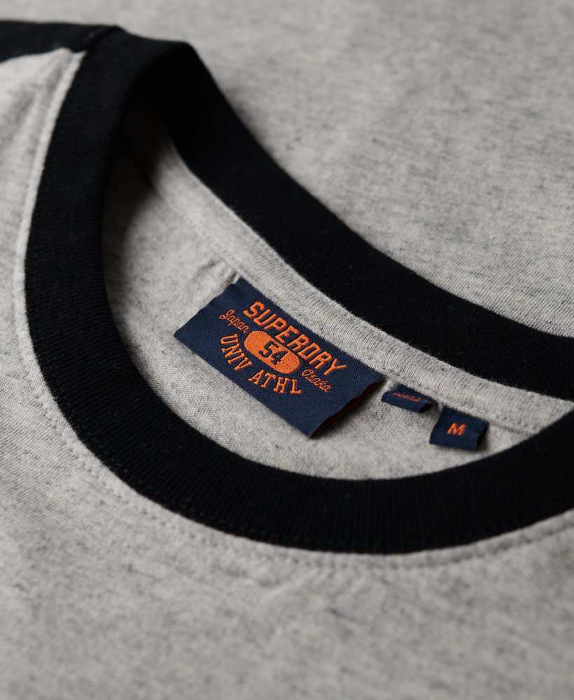 camiseta retrô essential logo em cinza mescladopreto