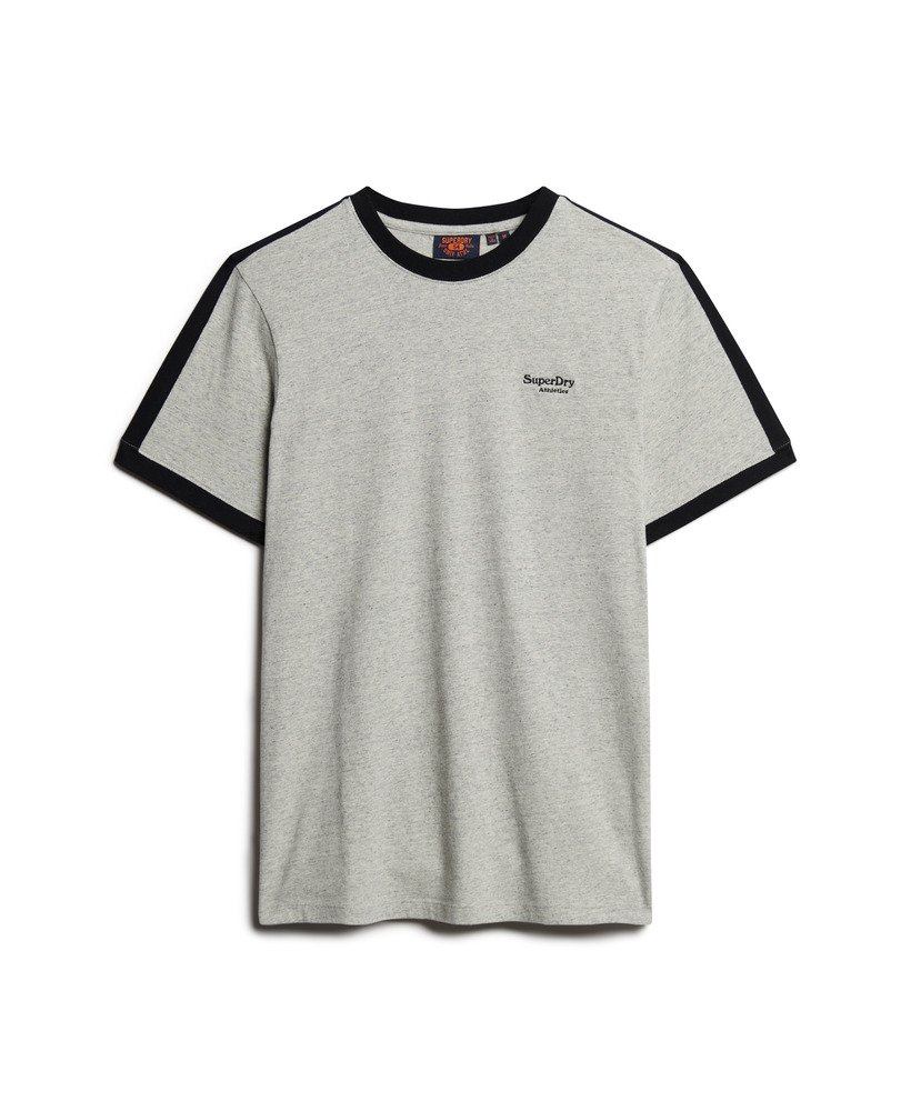 camiseta retrô essential logo em cinza mescladopreto