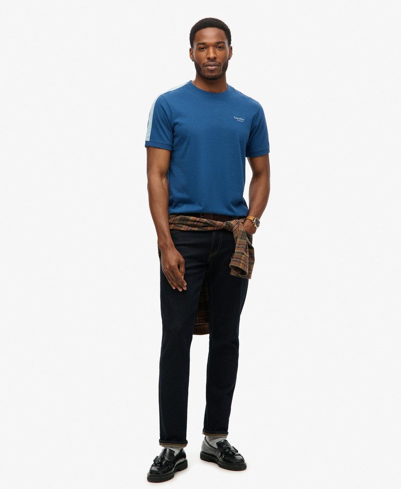 camiseta retrô essential logo em azul-marinhoazul-china