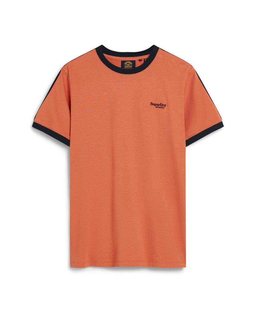 camiseta retrô essential logo em laranja mangaazul marinho eclipse