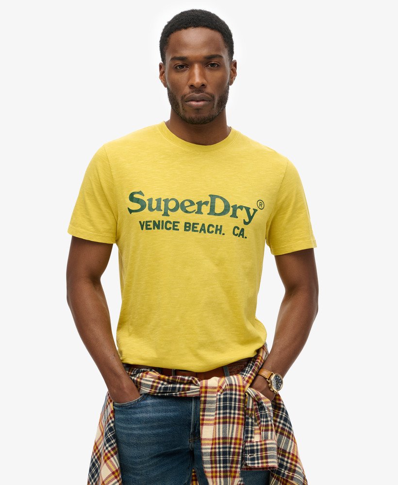 camiseta venue classic logo na cor oil yellow slub