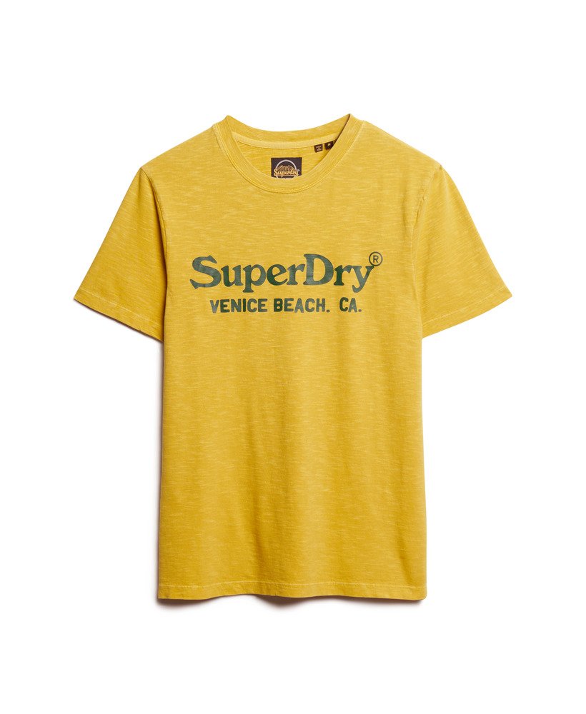 camiseta venue classic logo na cor oil yellow slub
