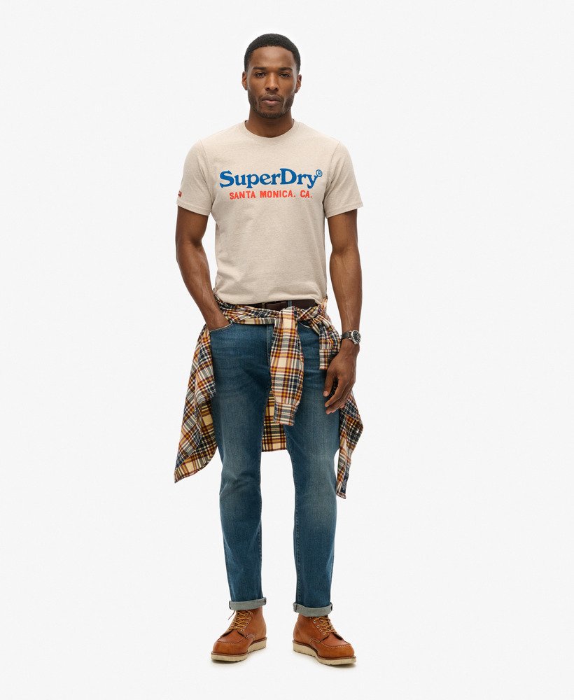 camiseta venue duo com logo na cor bege mesclado lavin