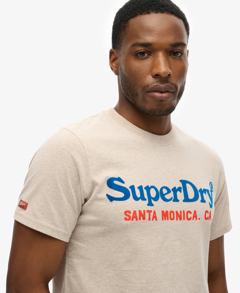 camiseta venue duo com logo na cor bege mesclado lavin