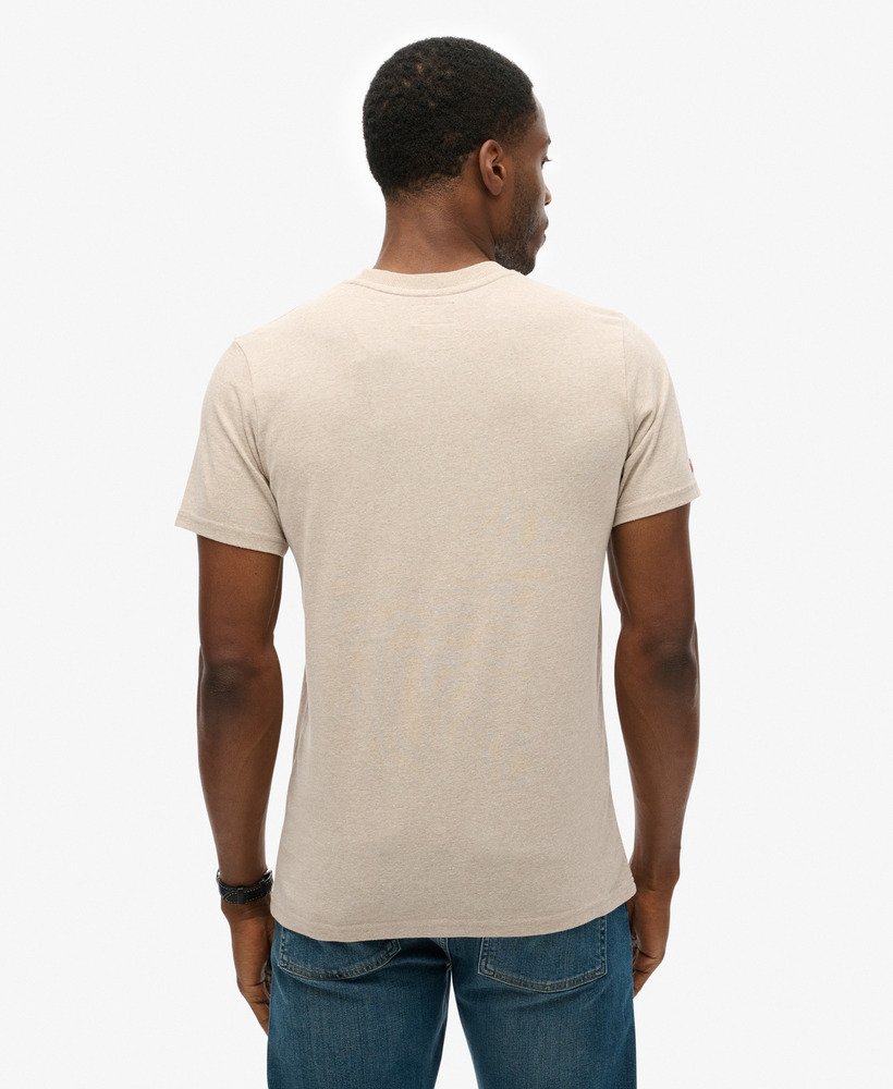 camiseta venue duo com logo na cor bege mesclado lavin