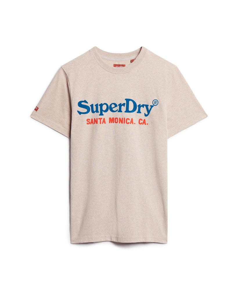 camiseta venue duo com logo na cor bege mesclado lavin
