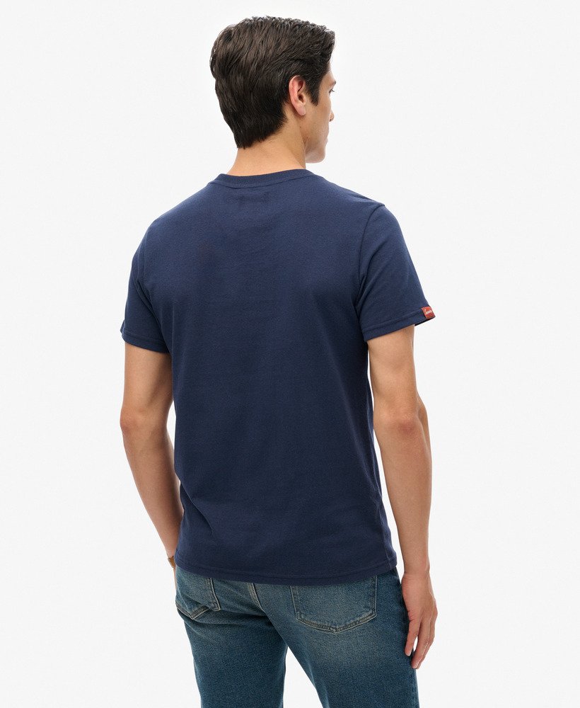 camiseta copper label com estampa no peito em azul marinho mesclado