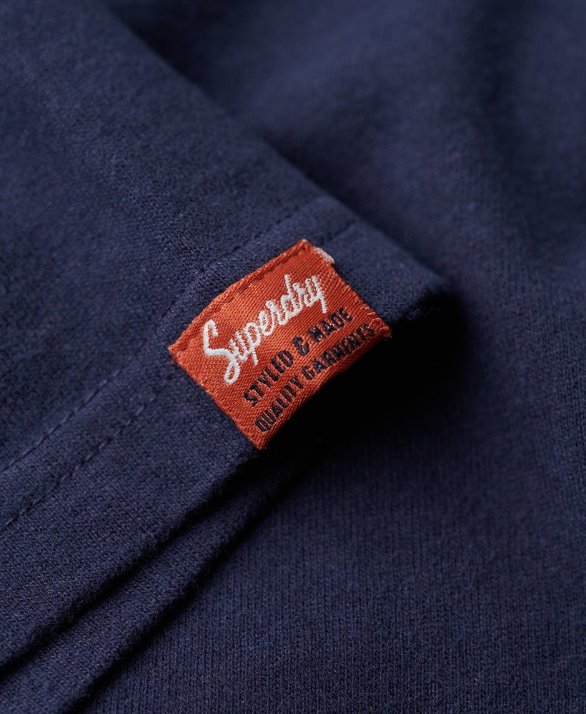 camiseta copper label com estampa no peito em azul marinho mesclado