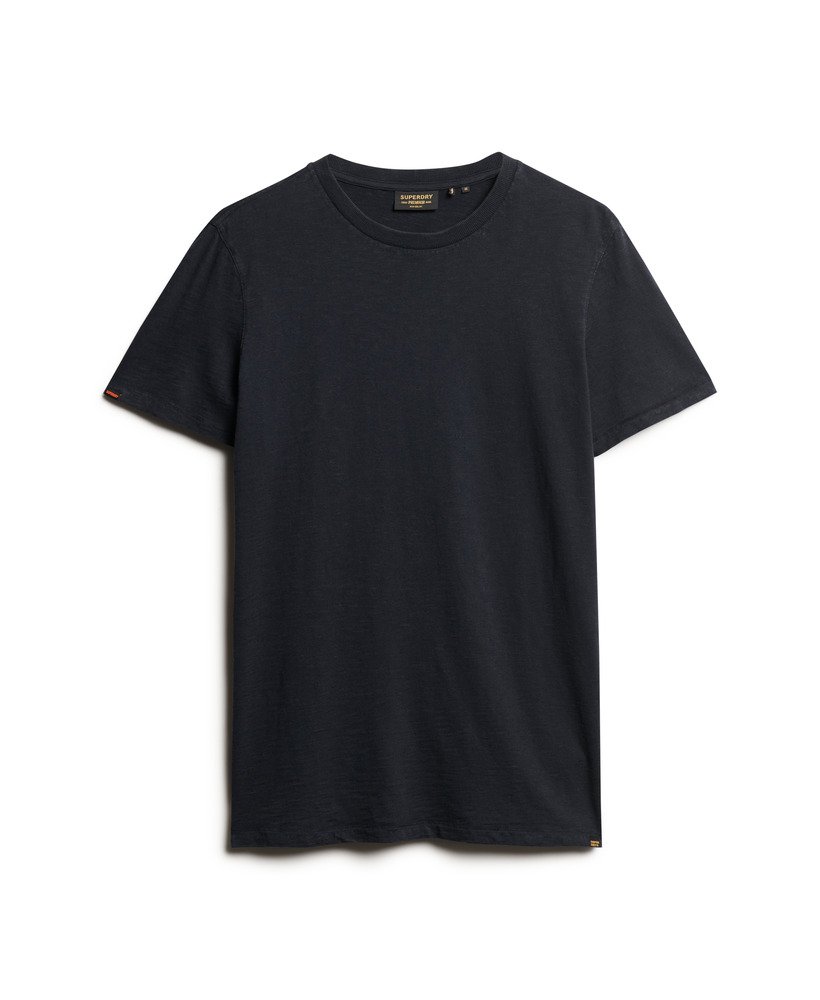camiseta de manga curta com gola redonda em tecido texturizado na cor azul marinho eclipse.