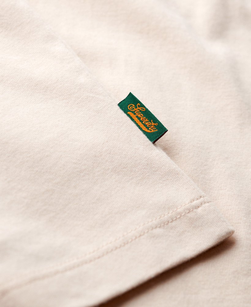 camiseta essential logo ringer em oatmealdenim co rust