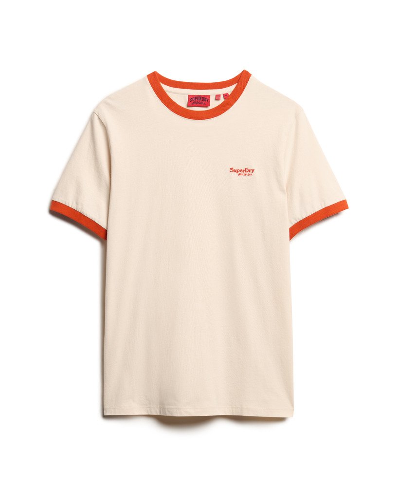 camiseta essential logo ringer em oatmealdenim co rust