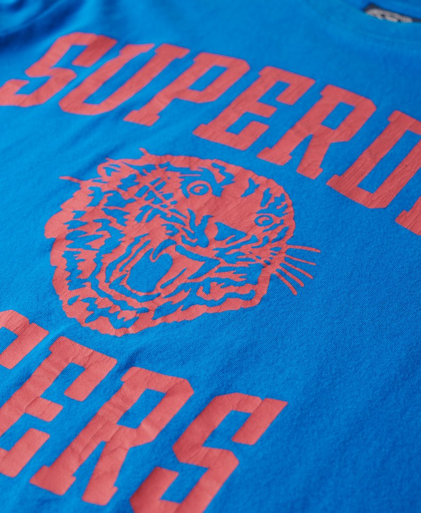 camiseta esportiva de atletismo com estampa na cor azul super denby