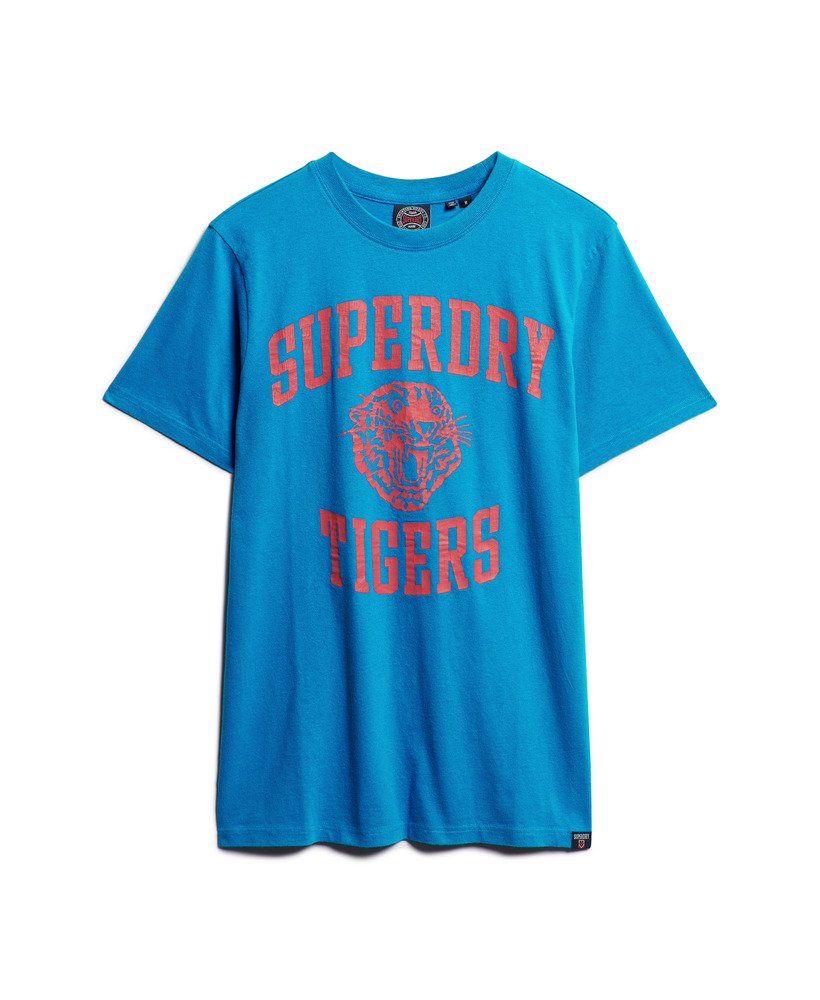 camiseta esportiva de atletismo com estampa na cor azul super denby