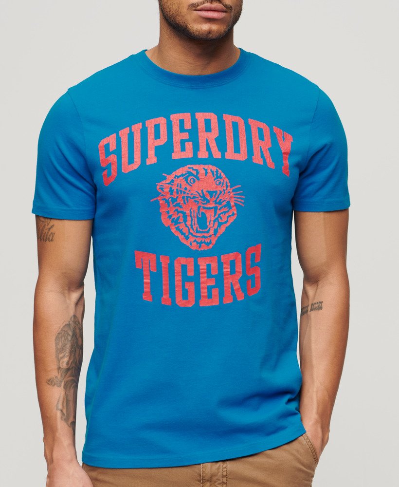 camiseta esportiva de atletismo com estampa na cor azul super denby