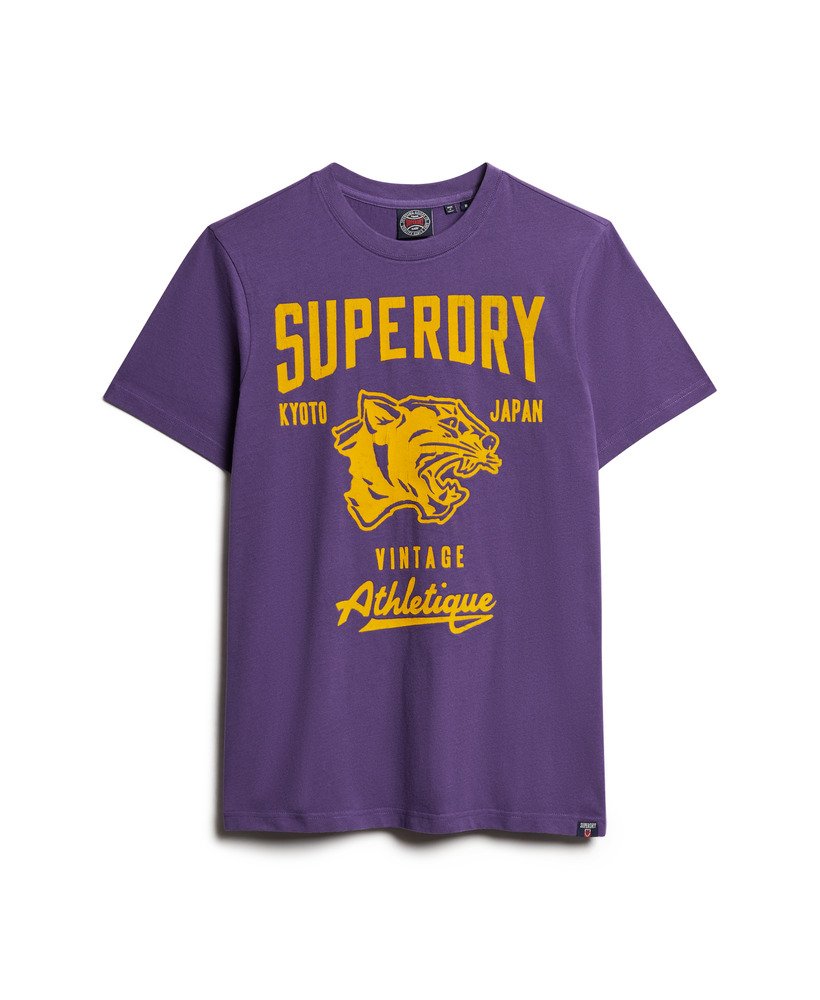 camiseta esportiva de atletismo com estampa na cor roxa lex.