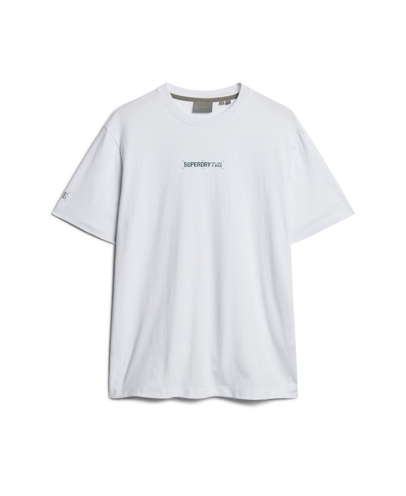 camiseta utility sport logo loose fit na cor branca brilhante.