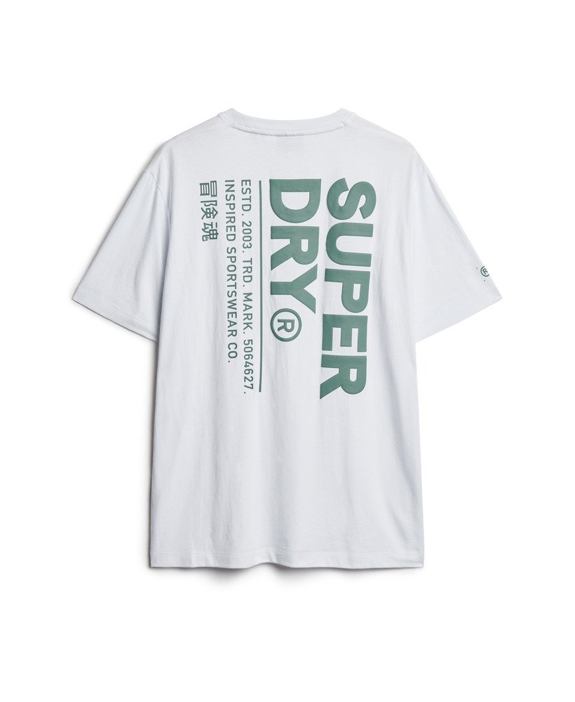camiseta utility sport logo loose fit na cor branca brilhante.