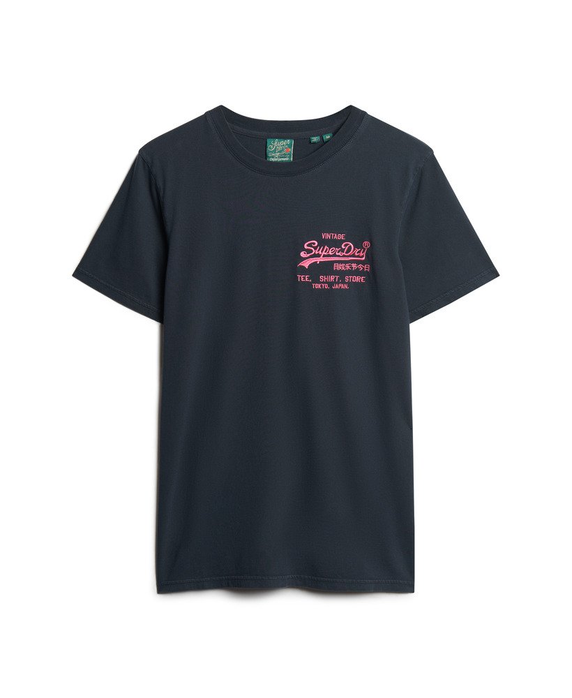 camiseta neon vintage logo na cor eclipse navy