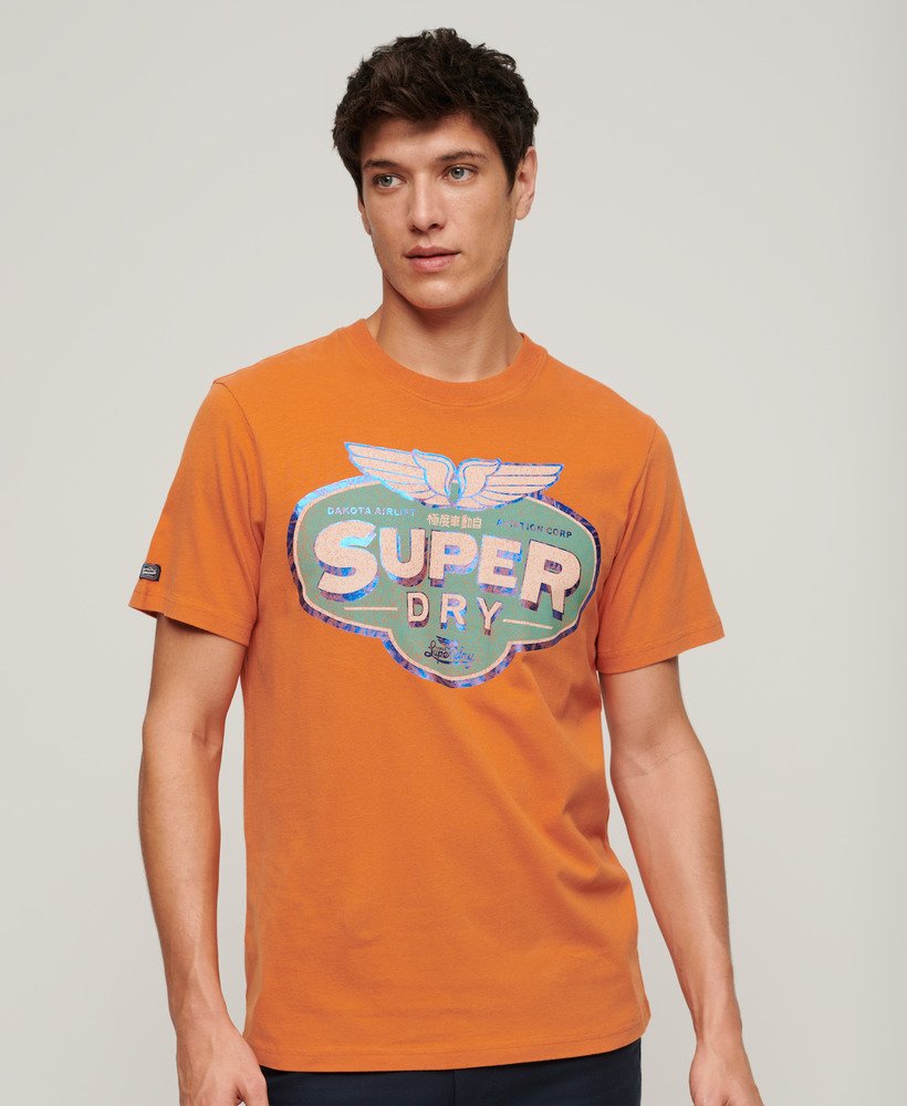 camiseta gasoline workwear na cor laranja ferrugem da denim co.