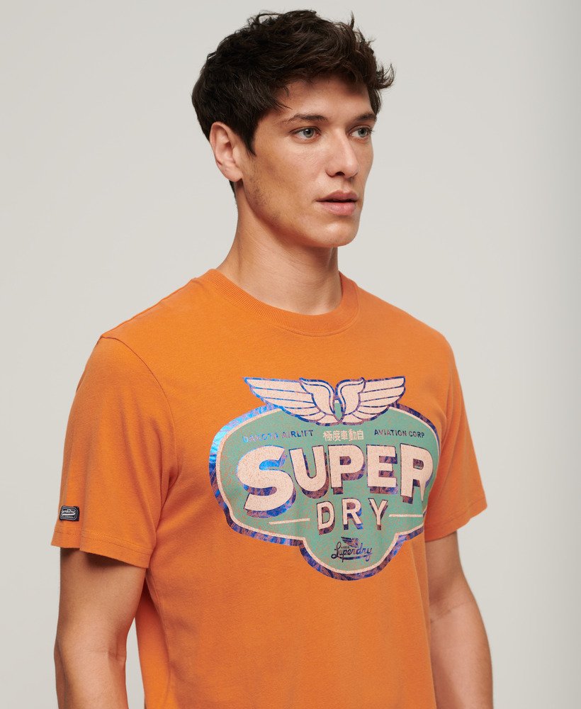 camiseta gasoline workwear na cor laranja ferrugem da denim co.