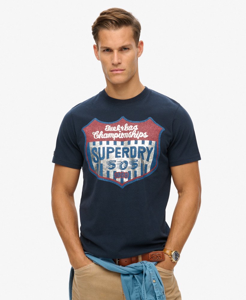 camiseta gasoline workwear na cor azul marinho eclipse