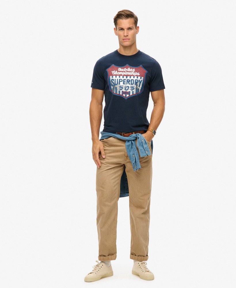 camiseta gasoline workwear na cor azul marinho eclipse