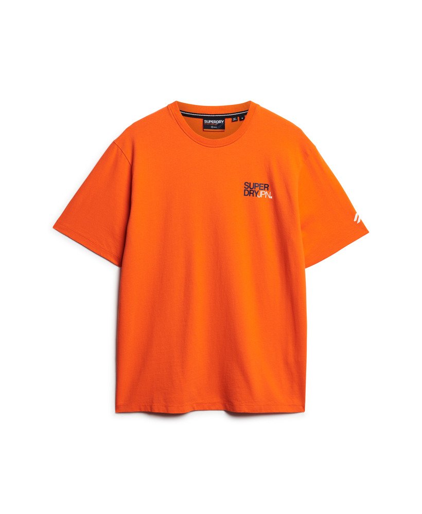 camiseta folgada com logo da sportswear na cor laranja vibrante.