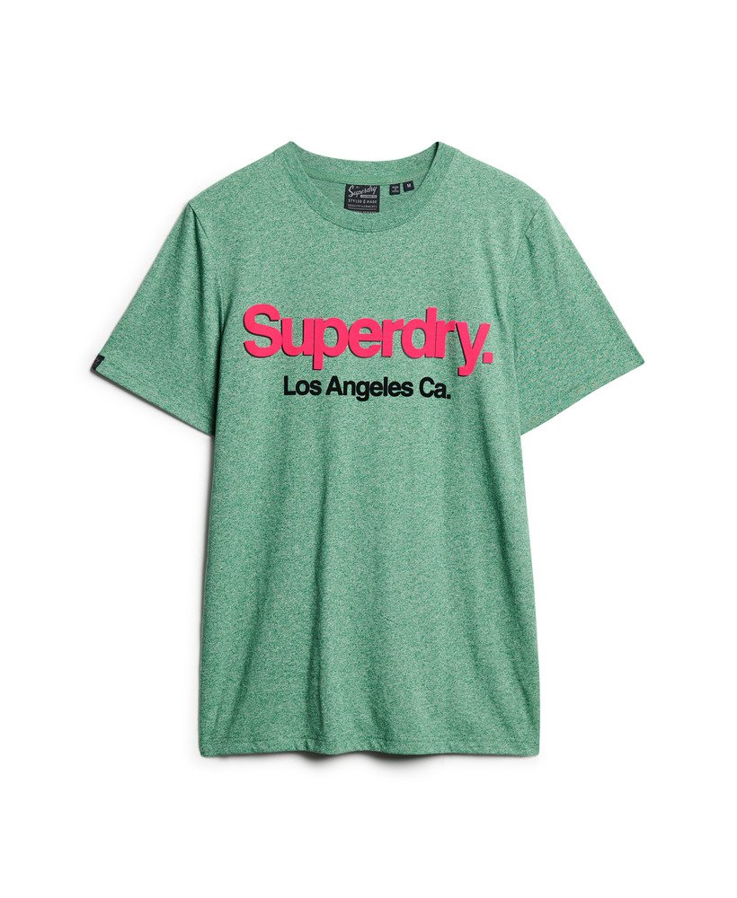 camiseta clássica core logo com lavagem especial em verde vibrante grit.