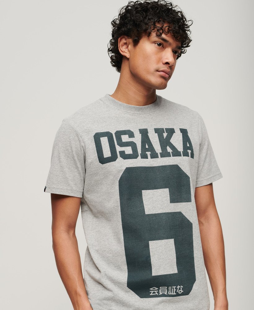 camiseta gráfica osaka 6 na cor cinza mesclado