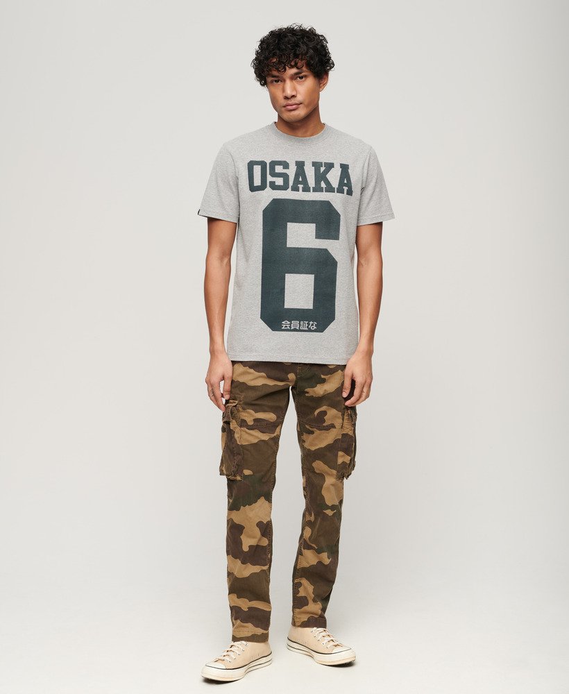 camiseta gráfica osaka 6 na cor cinza mesclado