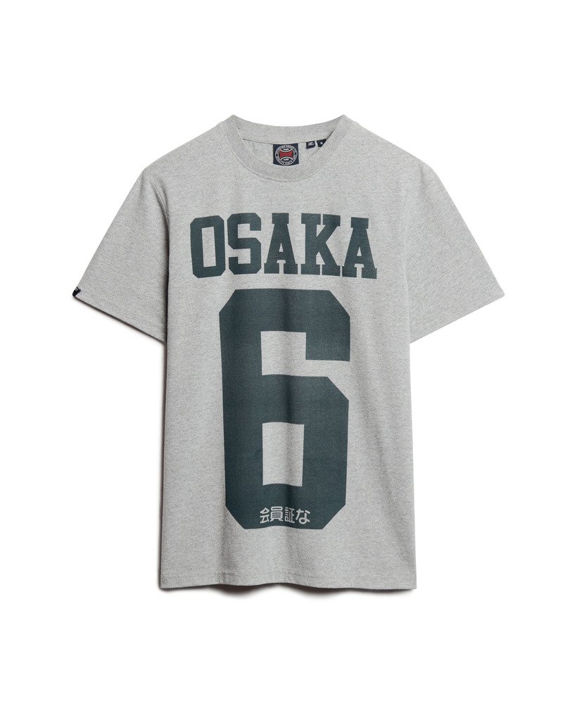 camiseta gráfica osaka 6 na cor cinza mesclado