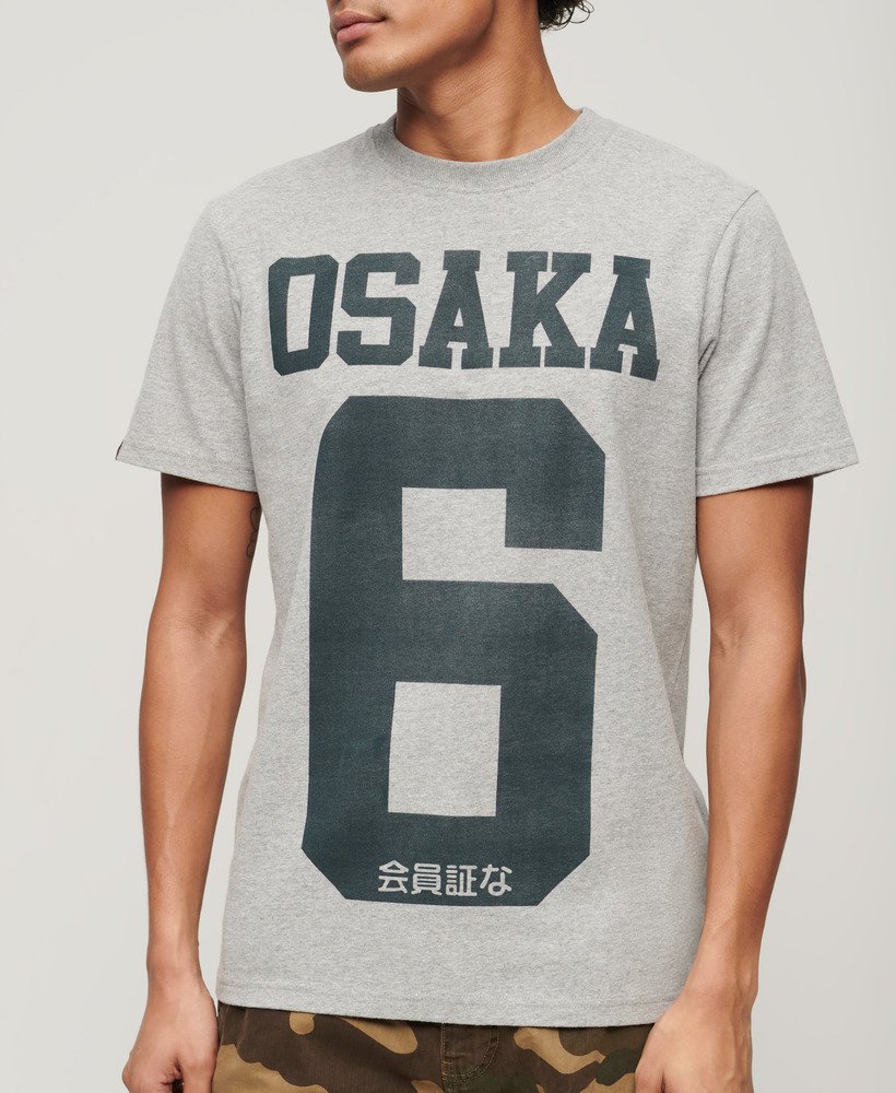 camiseta gráfica osaka 6 na cor cinza mesclado